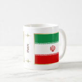 Der Iran-Flagge + Karten-Tasse Kaffeetasse (VorderseiteRechts)