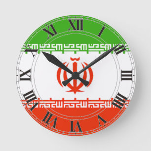 Der Iran-Flagge Runde Wanduhr