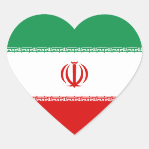 Der Iran-Flaggen-Herz-Aufkleber Herz-Aufkleber