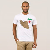Der Iran-Flaggen-Herz und Karten-T - Shirt (Vorne ganz)