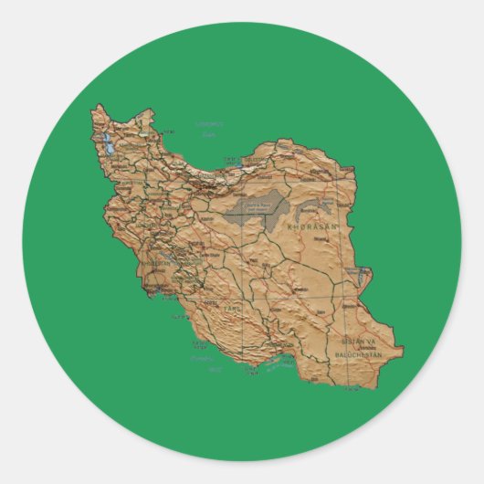 Der Iran-Karten-Aufkleber Runder Aufkleber (Vorderseite)