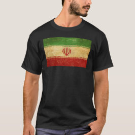 Der Iran zeichnet Vintages Design Männerschwarz T-Shirt