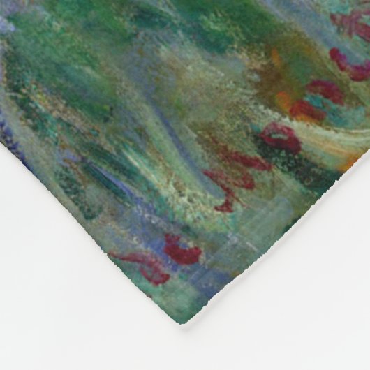 Der Iris-Garten in Giverny von Claude Monet Fleecedecke (Ecke)