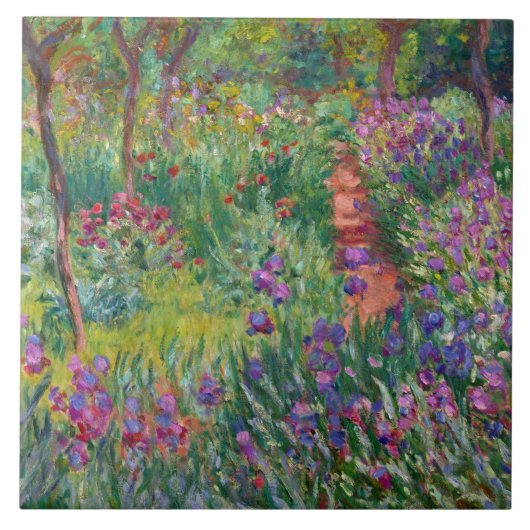 Der Iris-Garten in Giverny von Claude Monet Fliese (Vorderseite)