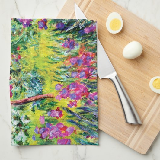 Der Iris-Garten in Giverny von Claude Monet Geschirrtuch (Viertel Falte)