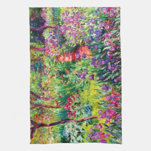 Der Iris-Garten in Giverny von Claude Monet Geschirrtuch (Vertikal)