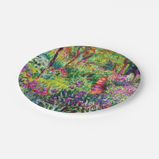 Der Iris-Garten in Giverny von Claude Monet Pappteller (Schrägansicht)