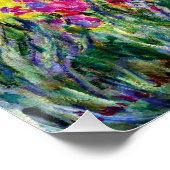 Der Iris-Garten in Giverny von Claude Monet Poster (Ecke)