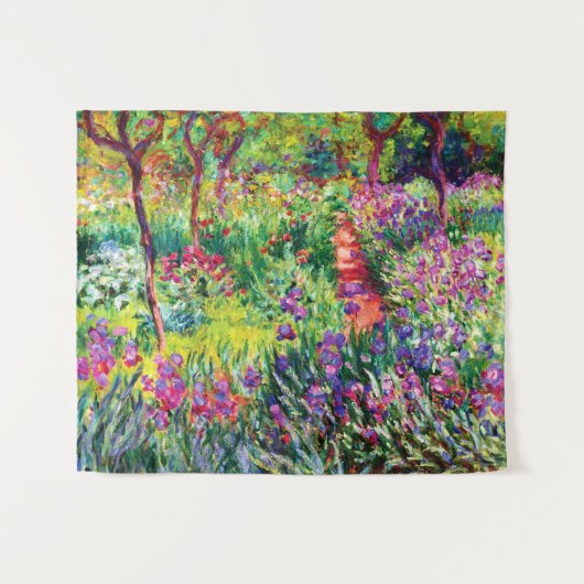 Der Iris-Garten in Giverny von Claude Monet Wandteppich (Vorderseite (Horizontal))