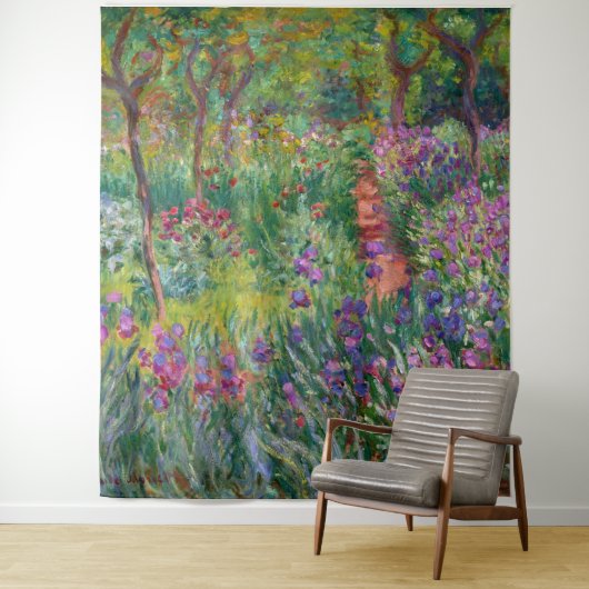 Der Iris-Garten in Giverny von Claude Monet Wandteppich (Beispiel)