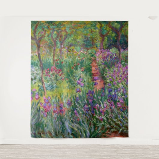 Der Iris-Garten in Giverny von Claude Monet Wandteppich (Vorderseite)