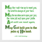 Der irische Segen lässt den Weg aufsteigen, um dic Fensteraufkleber (Blatt)