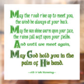 Der irische Segen lässt den Weg aufsteigen, um dic Fensteraufkleber (Blatt 2)