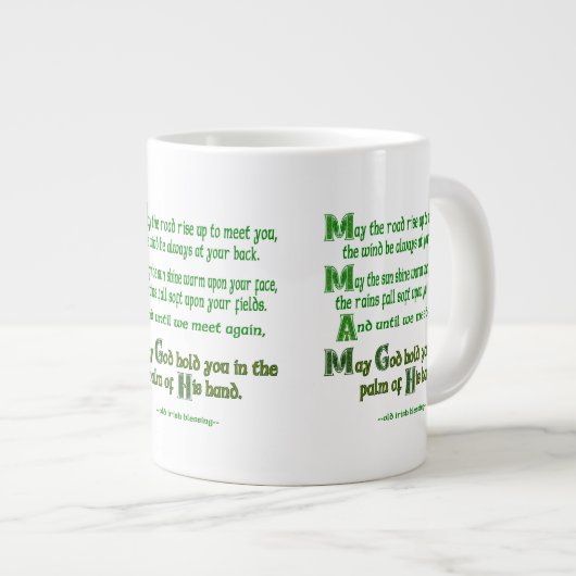 Der irische Segen lässt den Weg aufsteigen, um dic Jumbo-Tasse (Vorderseite Rechts)