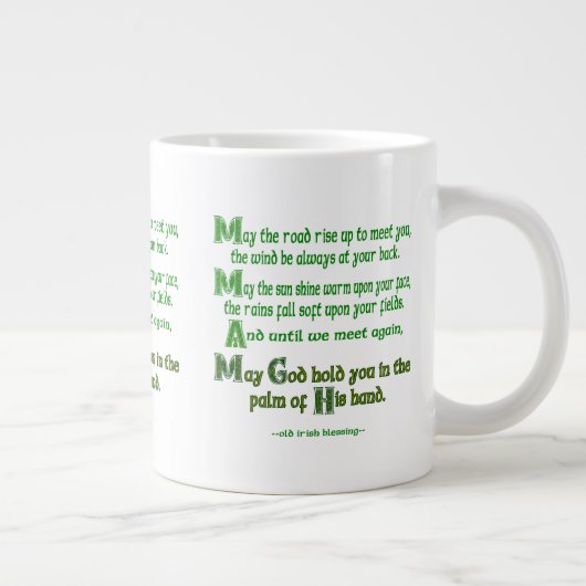 Der irische Segen lässt den Weg aufsteigen, um dic Jumbo-Tasse (Rechts)