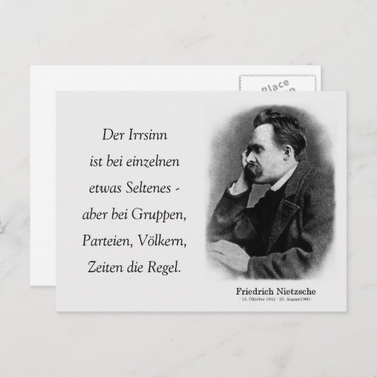Der Irrsinn ist bei jedem Postkarte (Vorne/Hinten)