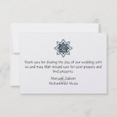 Der islamische Islam danken Ihnen, blauer Stern Dankeskarte (Rückseite)