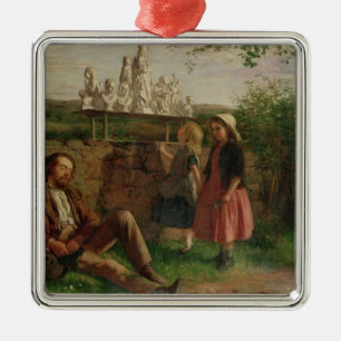Der italienische Bild-Verkäufer Silbernes Ornament