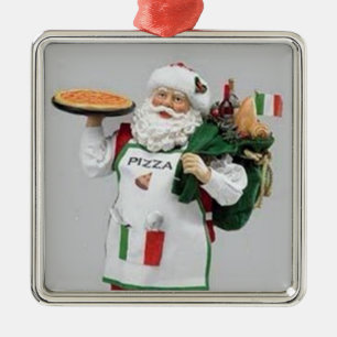 DER ITALIENISCHE KOCH SANTA CHRISTMAS ORNANATION ORNAMENT AUS METALL
