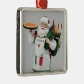 DER ***ITALIENISCHE KOCH SANTA** CHRISTMAS ORNATIO SILBERNES ORNAMENT (Rechts)