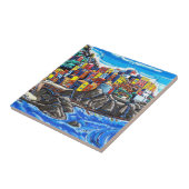 Der "italienische Sommer, Manarola" Art Tile Fliese (Seite)