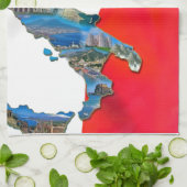 Der italienische "Stiefel " Geschirrtuch (Gefaltet)