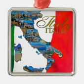 Der italienische "Stiefel " Silbernes Ornament (Vorne)