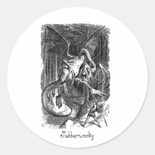 Der Jabberwocky Runder Aufkleber (Vorderseite)