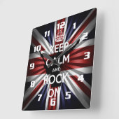 Der Jack der Gewerkschaft und die Ruhe Behalten Quadratische Wanduhr (Winkel)