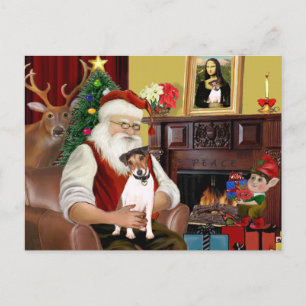 Der Jack des Weihnachtsmanns Russell Terrier Feiertagspostkarte