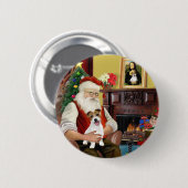 Der Jack des Weihnachtsmanns Russell Terrier PUP Button (Vorne & Hinten)