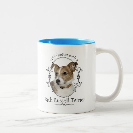 Der Jack-Russell-Tasse des Lebens bessere Zweifarbige Tasse (Rechts)