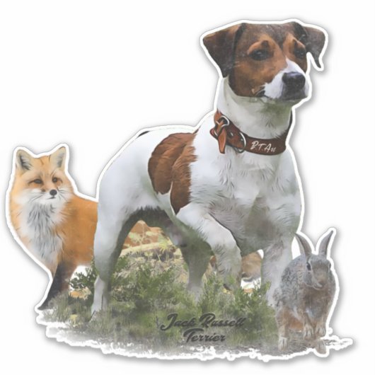 Der Jack Russell Terrier , Art Aufkleber (Vorderseite)