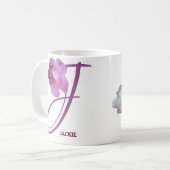 Der Jackie-Name hübsch rosa Rosa Blütenblüte Kaffeetasse (Vorderseite Links)