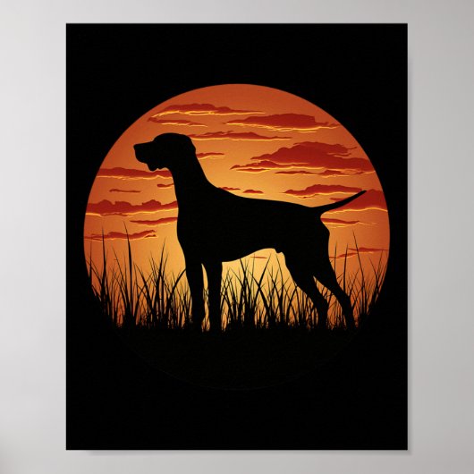 Der Jagdhund Silhouette gegen die EU Poster (Vorne)