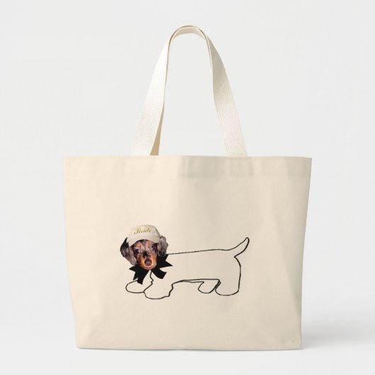 Der Jagdhund-Taschen-Tasche der Braut Jumbo Stoffbeutel (Vorne)