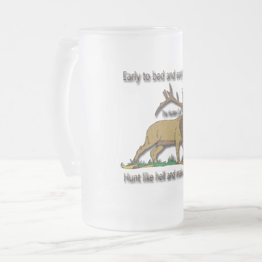Der Jäger-Code Mattglas Bierglas (Vorderseite Links)