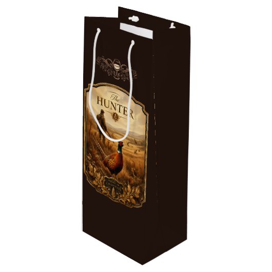 Der Jäger Geschenktüte Für Weinflaschen (Vorderseite Schrägansicht)