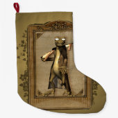 Der Jäger, lustiger, niedlicher Gecko mit Gewehr Großer Weihnachtsstrumpf (Vorderseite)