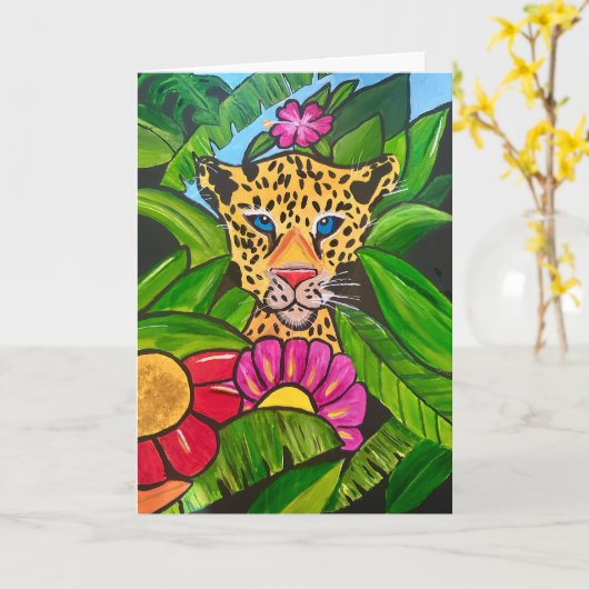 Der Jaguar Blank Karte (Gelbe Blume)