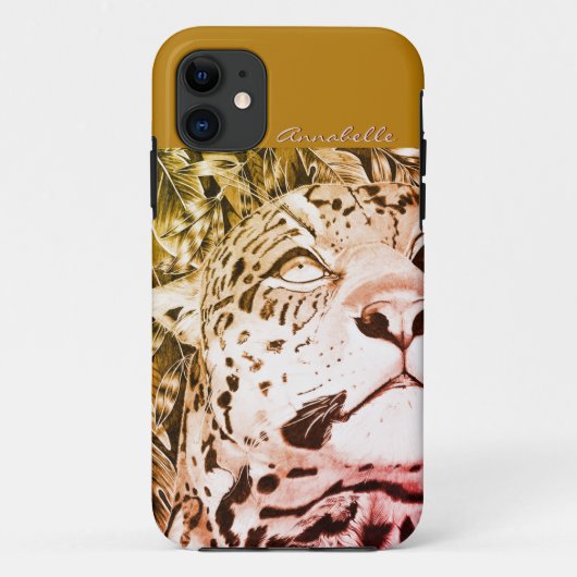 Der Jaguar (Gold/Rot) Case-Mate iPhone Hülle (Rückseite)