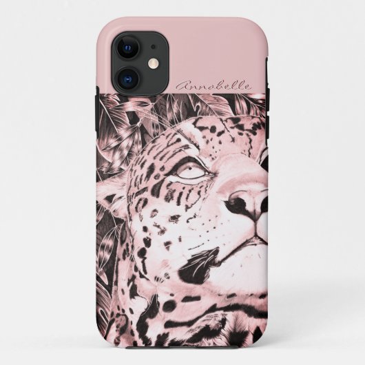 Der Jaguar (pink) Case-Mate iPhone Hülle (Rückseite)