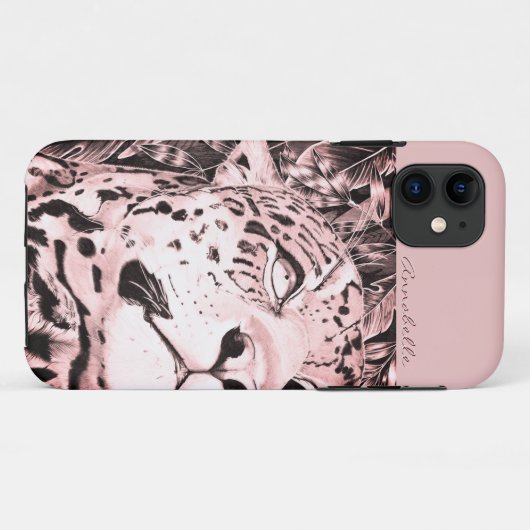 Der Jaguar (pink) Case-Mate iPhone Hülle (Rückseite (Horizontal))