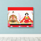 Der japanische Charme ∣ Hhina-Puppen - Feiern von  Leinwanddruck (Insitu (Holzboden))