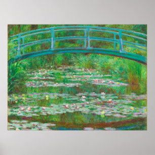 Der japanische Footbridge Claude Monet Poster