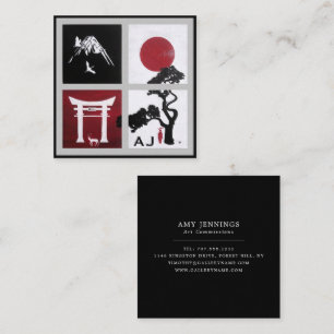 Der japanische Geist Gemälde von Alfred Fox Quadratische Visitenkarte