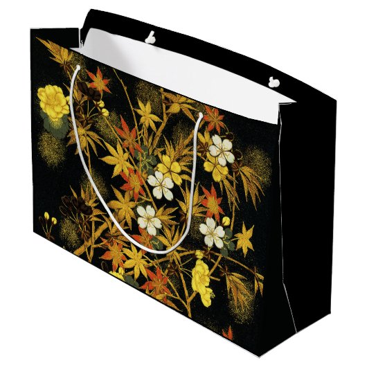 Der japanische Herbst lässt antike, klassische Kun Große Geschenktüte (Rückseite Schrägansicht)