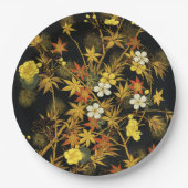 Der japanische Herbst lässt antike, klassische Kun Pappteller (Vorderseite)