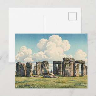 Der japanische Holzschnitt von Stonehenge Postkarte