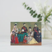 Der japanische Kaiser Meiji und die kaiserliche Fa Postkarte (Stehend Vorderseite)